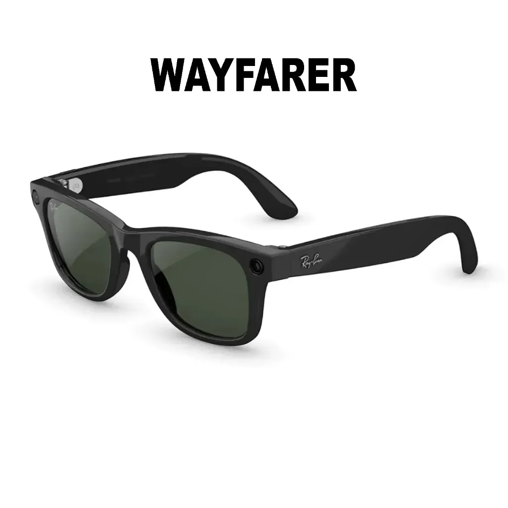 Ray-Ban Meta (Gen 2) Wayfarer/Skyler Smart AI Glasses (Shiny Black, Transition Graphite Green Lenses)